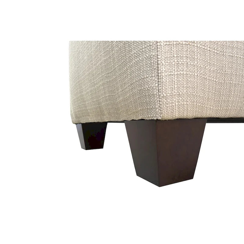 Banc de rangement pour chaussures capitonné beige, 1 place