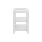 Table d'appoint avec plateau en verre noir/blanc, 2 étagères, simple