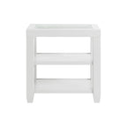 Table d'appoint avec plateau en verre noir/blanc, 2 étagères, simple