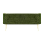 Banc en velours, crème et vert, style incurvé, 1 place