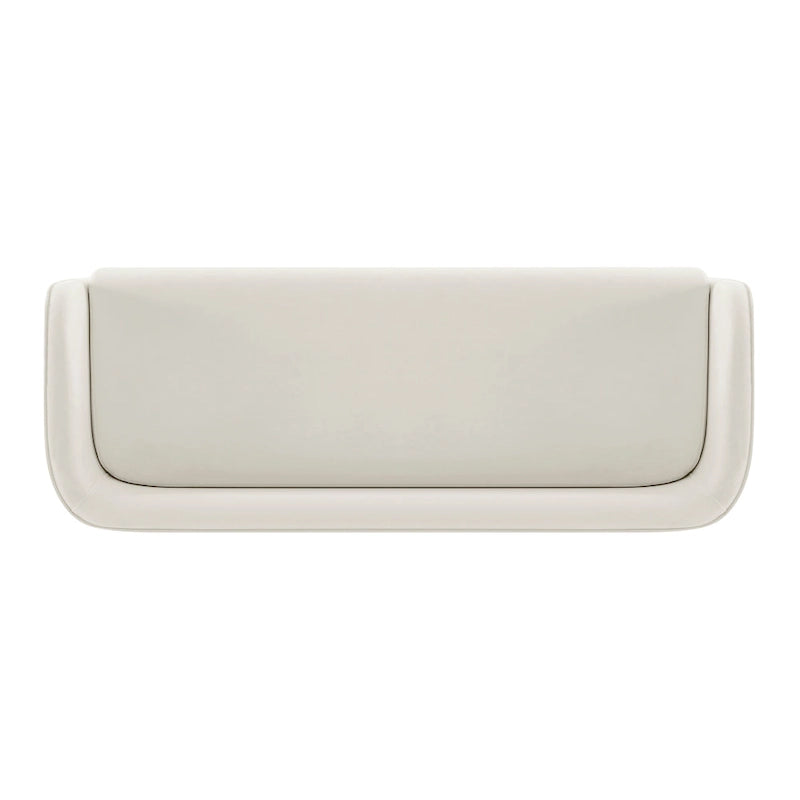 Banc en velours, crème et vert, style incurvé, 1 place