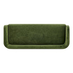 Banc en velours, crème et vert, style incurvé, 1 place