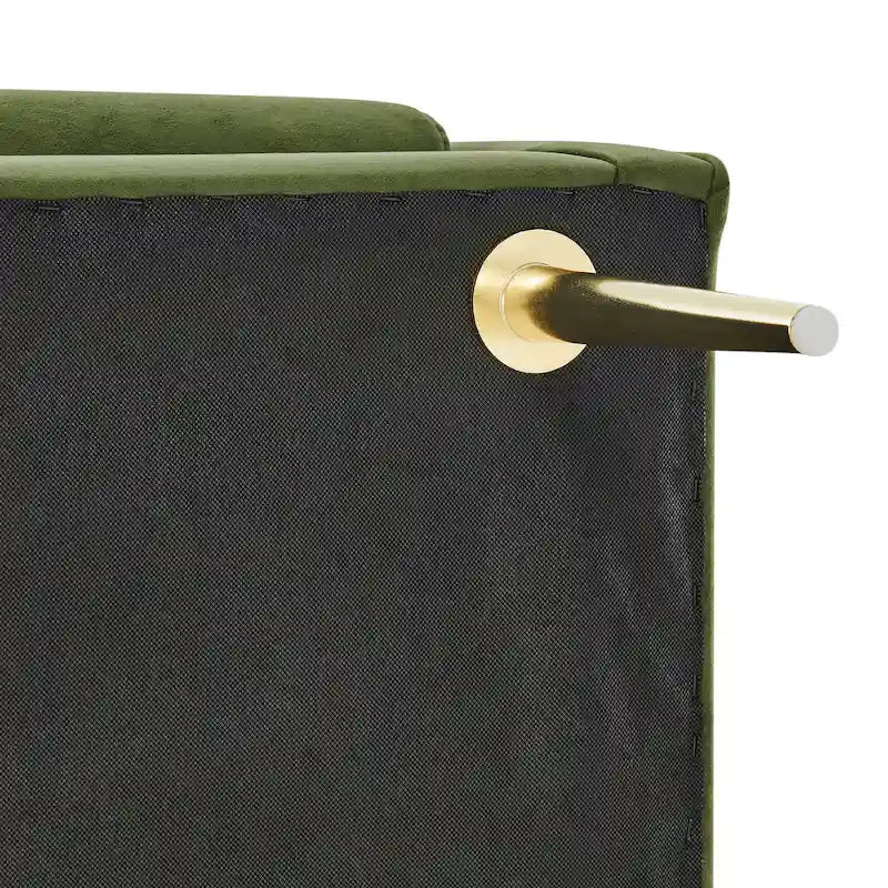 Banc en velours, crème et vert, style incurvé, 1 place