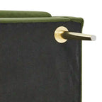 Banc en velours, crème et vert, style incurvé, 1 place