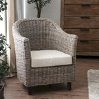 Fauteuil en rotin naturel/gris, une place