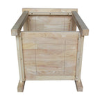 Table d'appoint en bois massif avec étagère – Non finie / Gris taupe délavé / Blanc / Expresso, 1 pièce