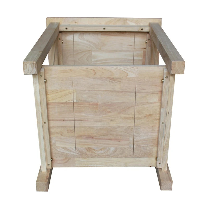 Table d'appoint en bois massif avec étagère – Non finie / Gris taupe délavé / Blanc / Expresso, 1 pièce