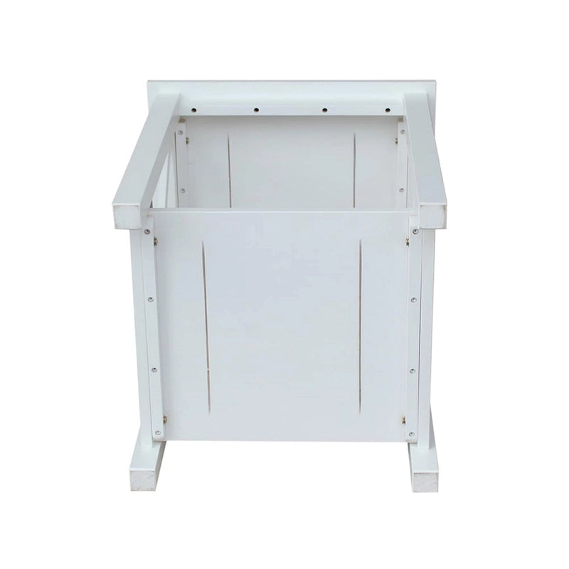 Table d'appoint en bois massif avec étagère – Non finie / Gris taupe délavé / Blanc / Expresso, 1 pièce