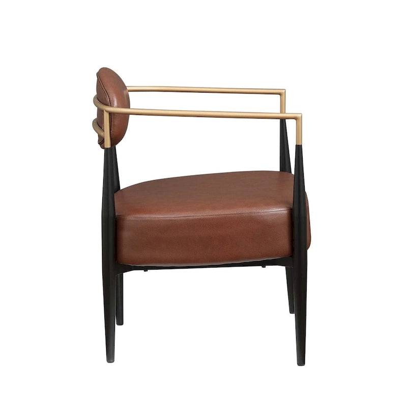 Fauteuil d'appoint du milieu du siècle, gris / beige / marron, une place, cadre en métal