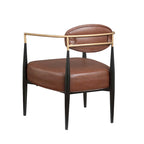 Fauteuil d'appoint du milieu du siècle, gris / beige / marron, une place, cadre en métal
