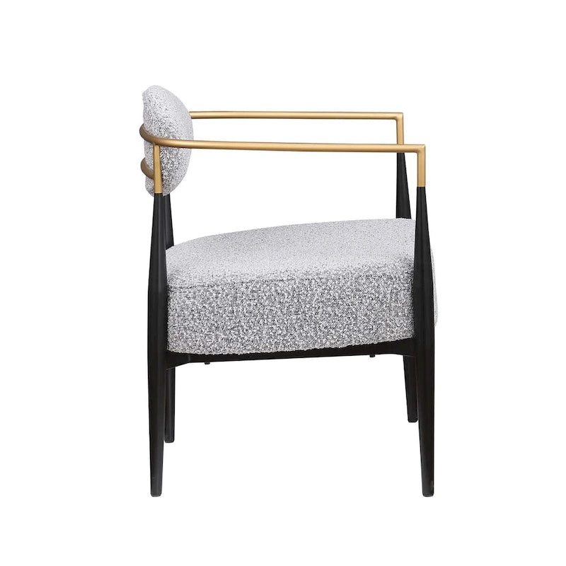 Fauteuil d'appoint du milieu du siècle, gris / beige / marron, une place, cadre en métal