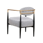 Fauteuil d'appoint du milieu du siècle, gris / beige / marron, une place, cadre en métal