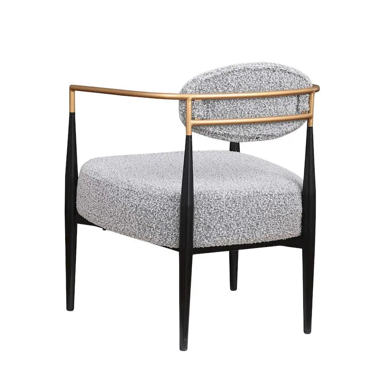Fauteuil d'appoint du milieu du siècle, gris / beige / marron, une place, cadre en métal