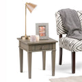 Table d'appoint carrée en bois avec tiroir, gris ferme/marron selle/marron tabac – Usage unique