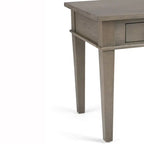 Table d'appoint carrée en bois avec tiroir, gris ferme/marron selle/marron tabac – Usage unique