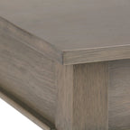 Table d'appoint carrée en bois avec tiroir, gris ferme/marron selle/marron tabac – Usage unique