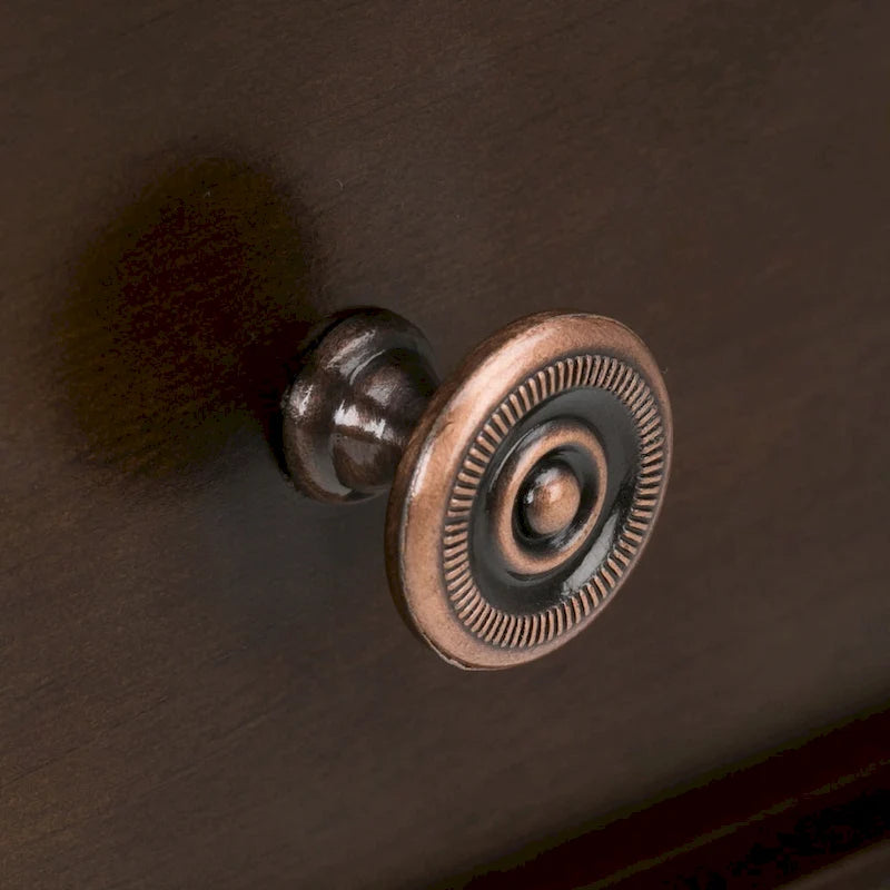 Table d'appoint carrée en bois avec tiroir, gris ferme/marron selle/marron tabac – Usage unique