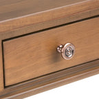 Table d'appoint carrée en bois avec tiroir, gris ferme/marron selle/marron tabac – Usage unique