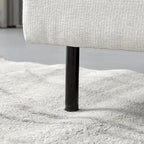 Canapé d'angle en lin beige avec méridienne, 3-4 places