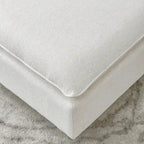 Canapé d'angle en lin beige avec méridienne, 3-4 places