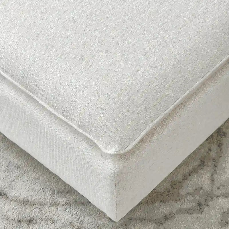 Canapé d'angle en lin beige avec méridienne, 3-4 places