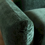 Canapé sectionnel en U en chenille noir / beige / orange / vert, 4 places avec 2 poufs