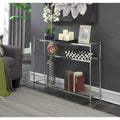 Console 3 niveaux en chrome/verre transparent