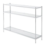 Console 3 niveaux en chrome/verre transparent