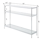 Console 3 niveaux en chrome/verre transparent
