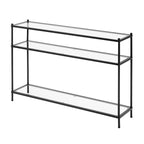 Console 3 niveaux en chrome/verre transparent