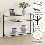 Console 3 niveaux en chrome/verre transparent