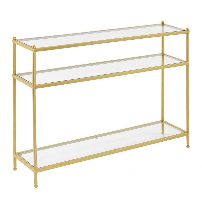Console 3 niveaux en chrome/verre transparent
