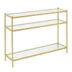 Console 3 niveaux en chrome/verre transparent