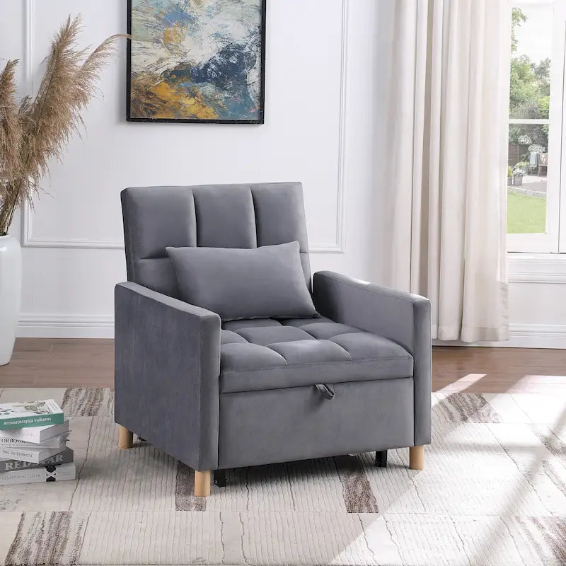 Chaise-lit convertible 3-en-1, inclinable réglable, simple – Arc-en-ciel / Beige / Gris / Noir