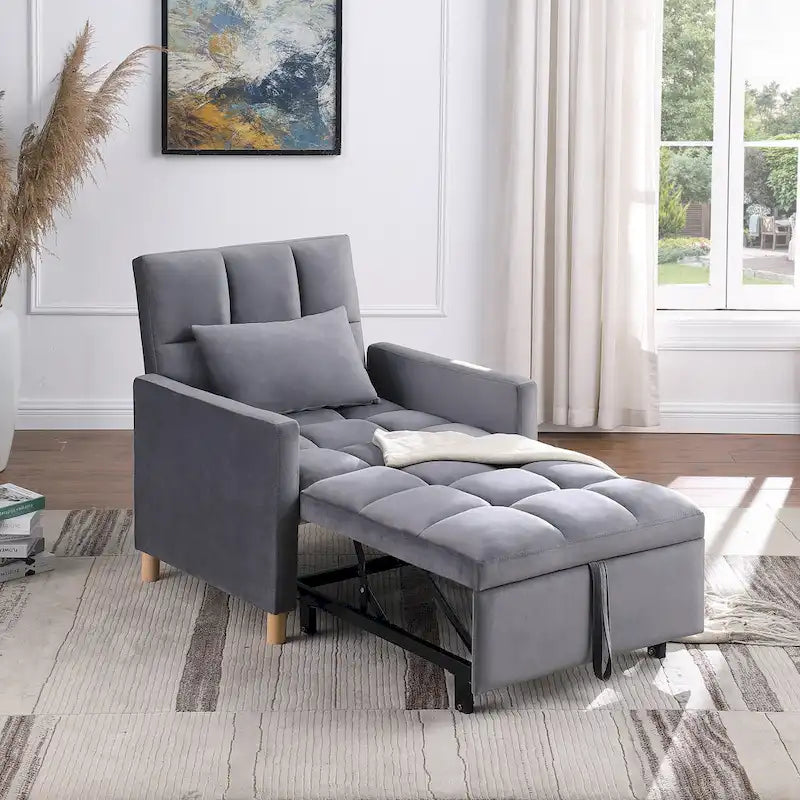 Chaise-lit convertible 3-en-1, inclinable réglable, simple – Arc-en-ciel / Beige / Gris / Noir