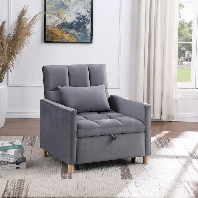 Chaise-lit convertible 3-en-1, inclinable réglable, simple – Arc-en-ciel / Beige / Gris / Noir