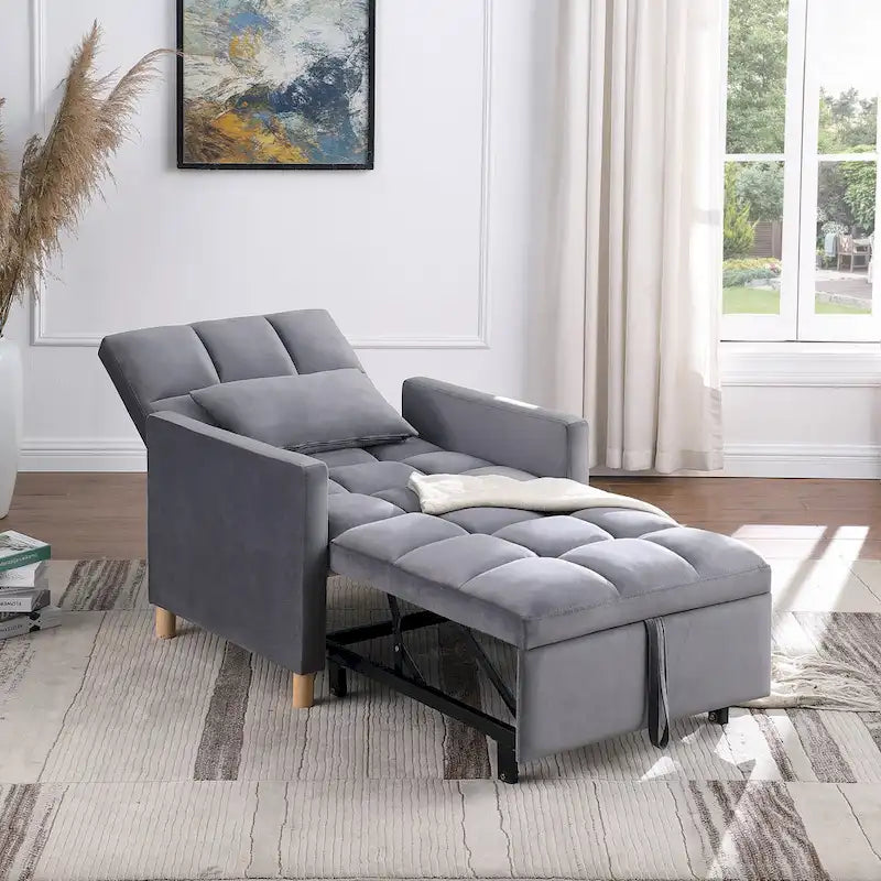 Chaise-lit convertible 3-en-1, inclinable réglable, simple – Arc-en-ciel / Beige / Gris / Noir