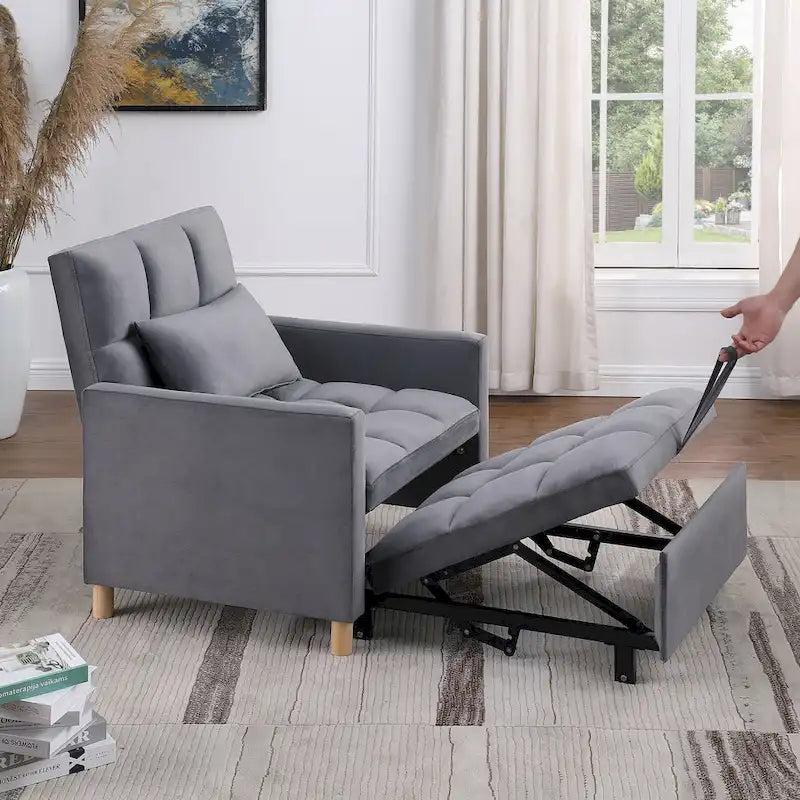 Chaise-lit convertible 3-en-1, inclinable réglable, simple – Arc-en-ciel / Beige / Gris / Noir