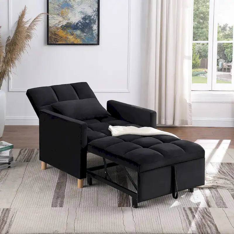Chaise-lit convertible 3-en-1, inclinable réglable, simple – Arc-en-ciel / Beige / Gris / Noir
