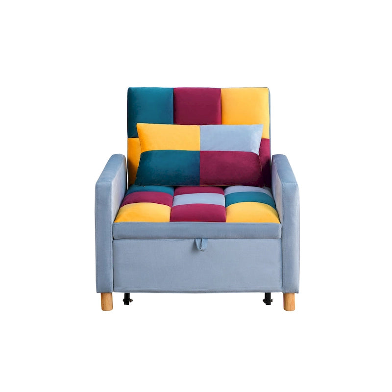 Chaise-lit convertible 3-en-1, inclinable réglable, simple – Arc-en-ciel / Beige / Gris / Noir