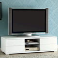 Meuble TV blanc/noir laqué avec 4 tiroirs – Pour 1 pièce