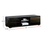 Meuble TV blanc/noir laqué avec 4 tiroirs – Pour 1 pièce
