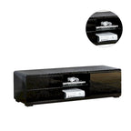 Meuble TV blanc/noir laqué avec 4 tiroirs – Pour 1 pièce