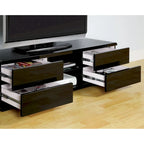 Meuble TV blanc/noir laqué avec 4 tiroirs – Pour 1 pièce