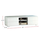 Meuble TV blanc/noir laqué avec 4 tiroirs – Pour 1 pièce