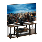 Meuble TV ouvert à 3 niveaux Ambre Pin/Noir & Blanc, assemblage par 1 personne
