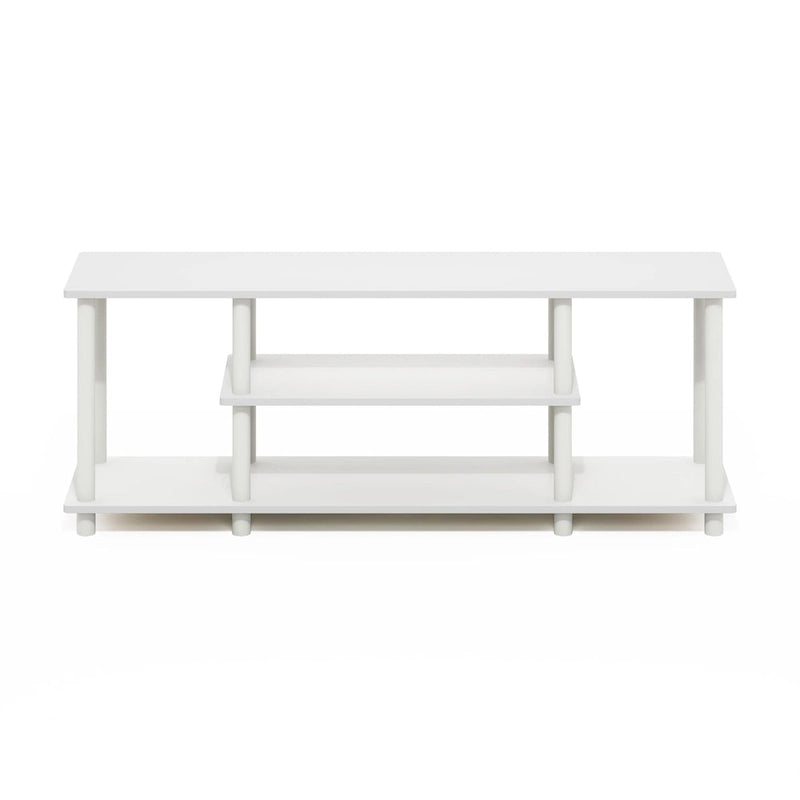 Meuble TV ouvert à 3 niveaux Ambre Pin/Noir & Blanc, assemblage par 1 personne
