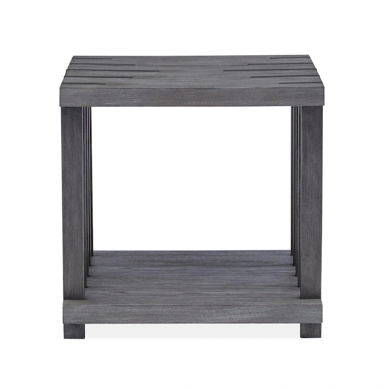 Bout de canapé rectangulaire en gravier vieilli avec pieds en bronze satiné, 1 place