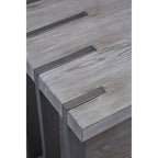 Bout de canapé rectangulaire en gravier vieilli avec pieds en bronze satiné, 1 place