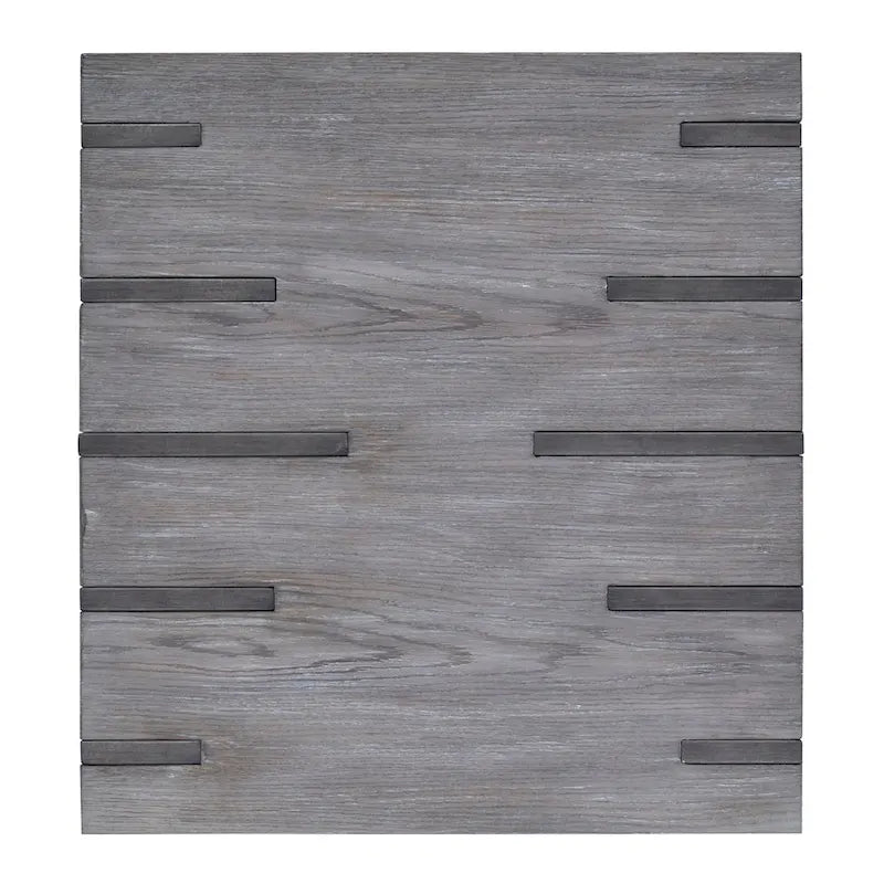 Bout de canapé rectangulaire en gravier vieilli avec pieds en bronze satiné, 1 place